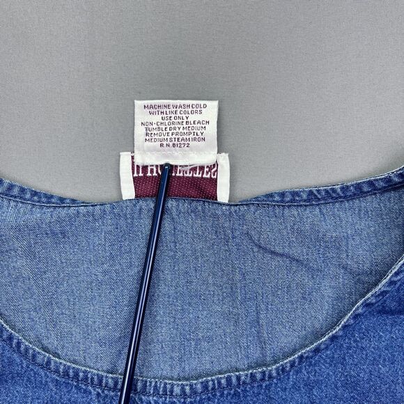 Silhouettes Denim Maxi Dress Womens 20W Short Sleeve‎ Modesty Patchwork Blue - Picture 11 of 16